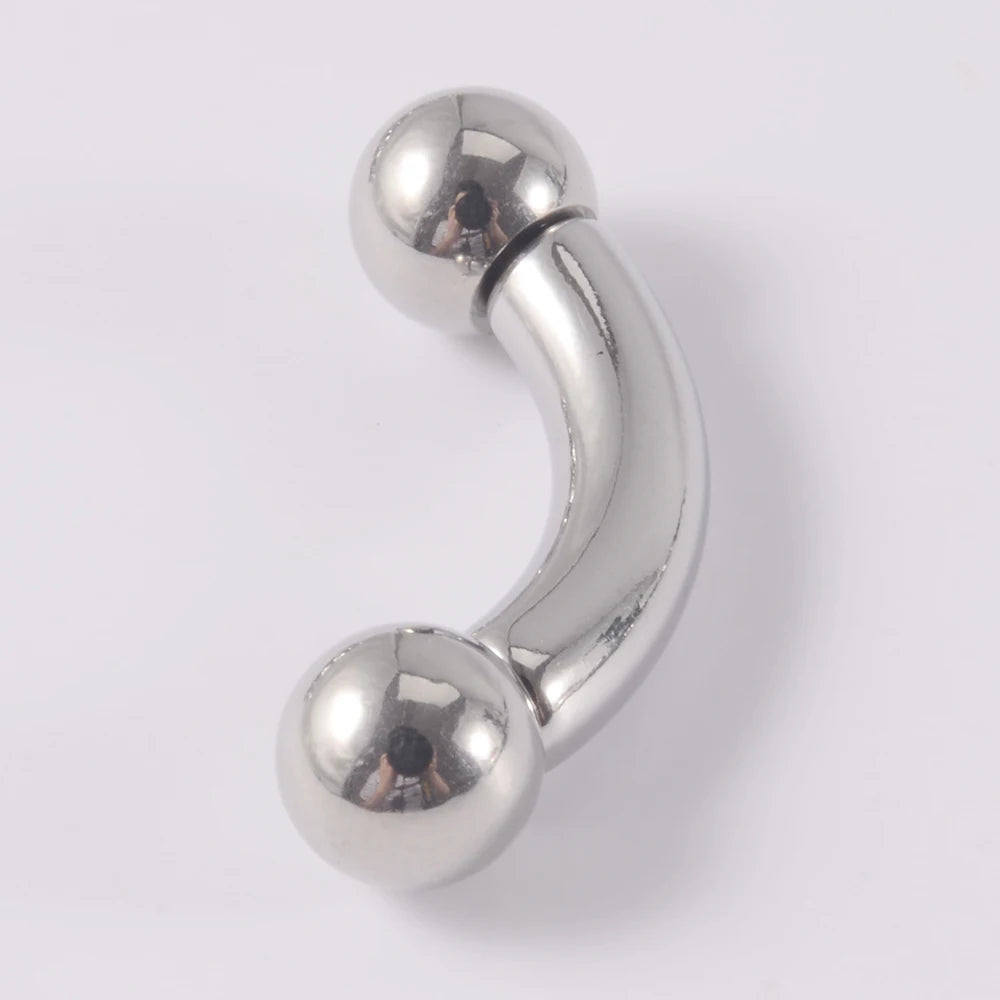 1PC Stainless Steel Straight Barbell Rings Curved Banana Penis Tragus Ear Piercing Male Genital Nipple Bar Fashion Body Piercing