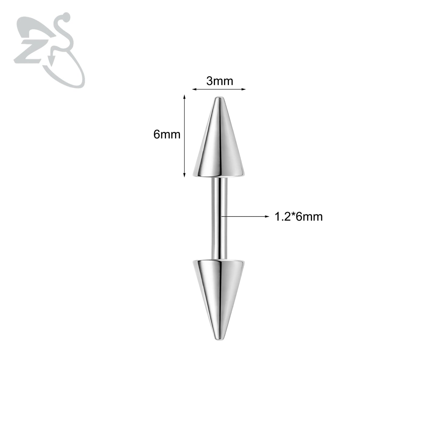 Versatile Black Stainless Steel Long Spike Eyebrow Ring for Any Occasion