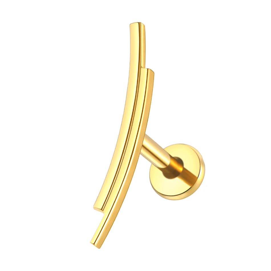1PC Titanium Ear Cartilage Piercings Flat Back Stud Earring Internal Thread Butterfly Cross CZ Helix Tragus Piercing Jewelry 16G