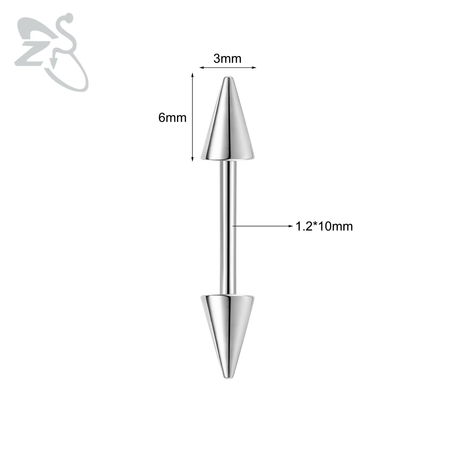Versatile Black Stainless Steel Long Spike Eyebrow Ring for Any Occasion