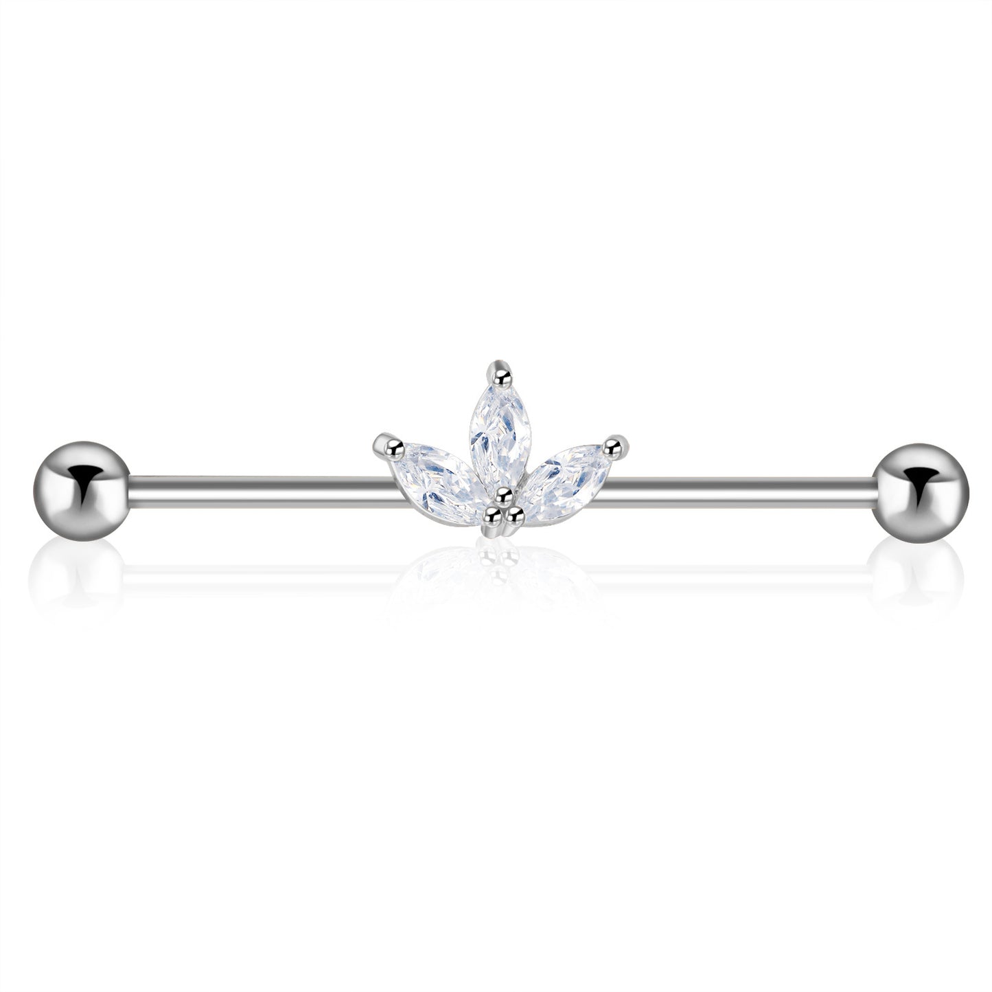 Surgical Steel Zircon Industrial Barbell Piercing Bar Fashion Jewelry 14G Star Moon Industrial Barbell Body Piercing Ear Studs