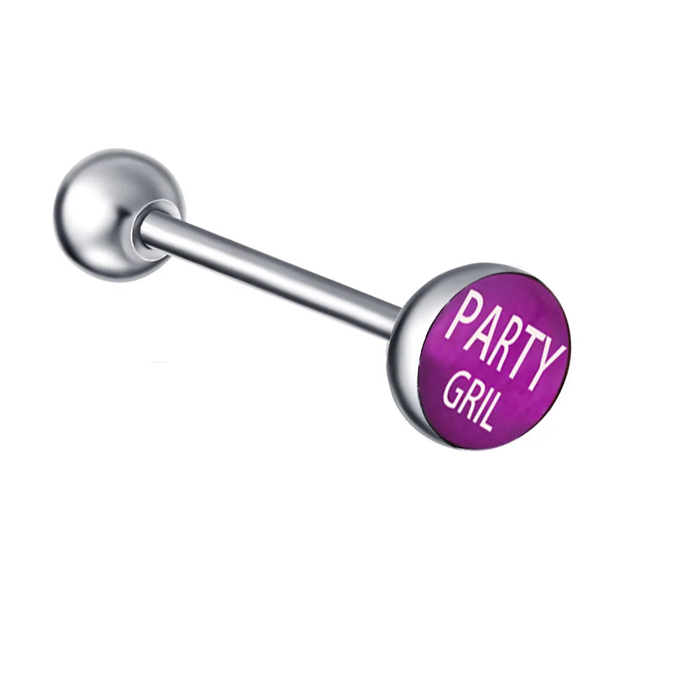 1PC 28 Styles Tongue Ring Piercing Sexy Tongue Barbell Surgical Stainless Steel Cross Nightclub Bar Stud Piercing Body Jewelry