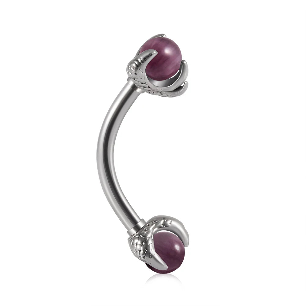 1PC 316L Surgical Steel Stylish sexy Curved Barbell Ring Opal Eyebrow Ear Cartilage Helix Piercings Jewelry 16G Ladies Men