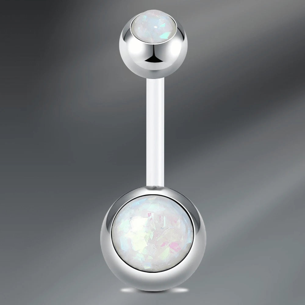 1Pcs Navel Barbell Body Jewelry CZ Belly Button Rings, UV Belly Navel Rings Navel Piercings Jewelry  Belly Barbell Piercing