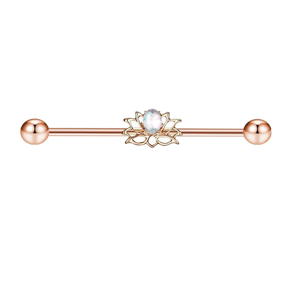 Surgical Steel Zircon Industrial Barbell Piercing Bar Fashion Jewelry 14G Star Moon Industrial Barbell Body Piercing Ear Studs