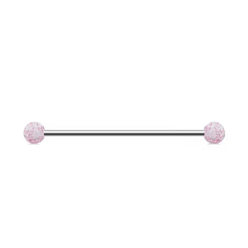 1PC Industrial Piercing Barbells Jewelry Stainless Steel CZ Heart Ball Pearl Cartilage Helix Earring Body Piercing for Women Men