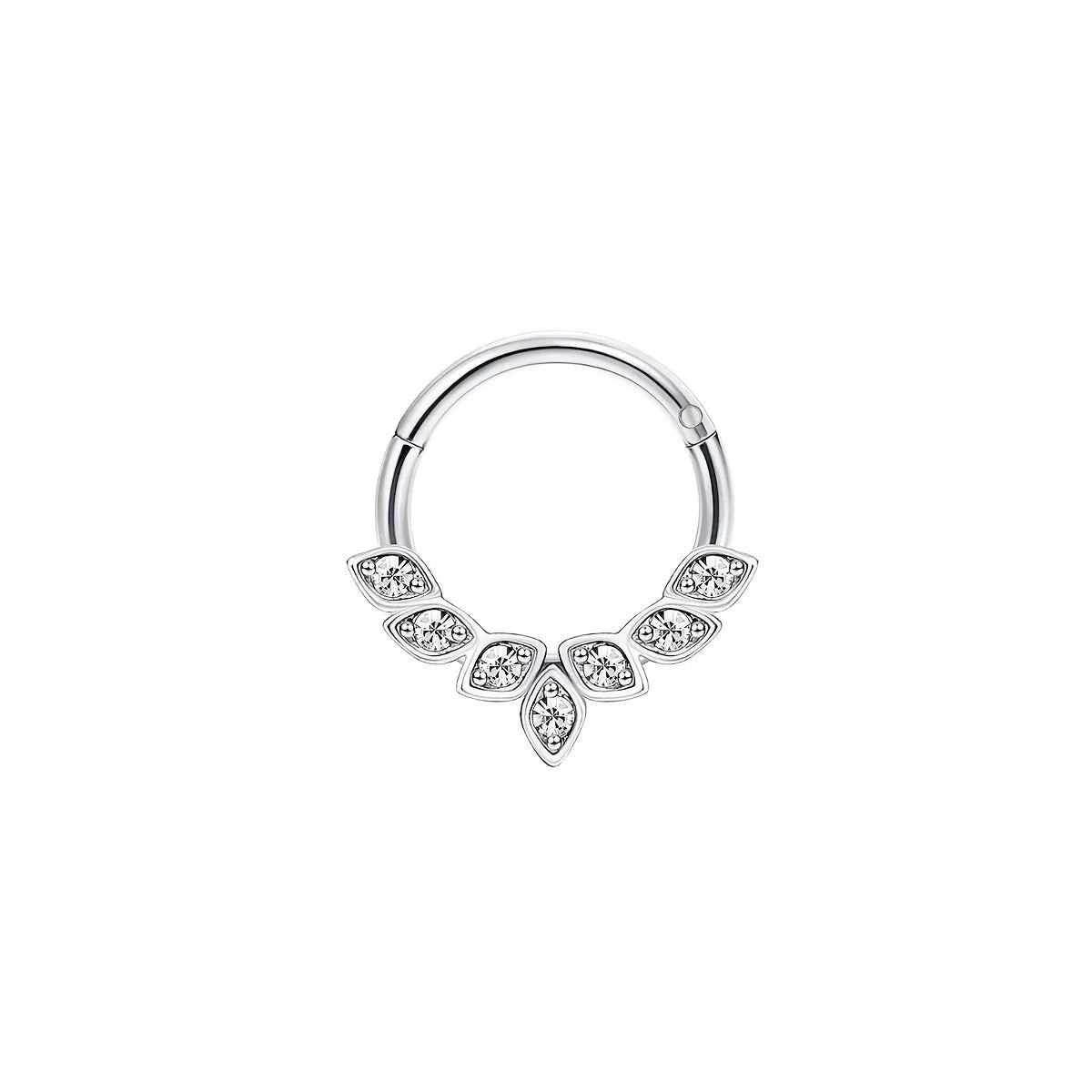 1-5pcs 16G Fashion 316L Stainless Steel CZ Hinged Septum Clicker Nose Hoop Rings,Daith Helix Tragus Cartilage Piercing Jewelry