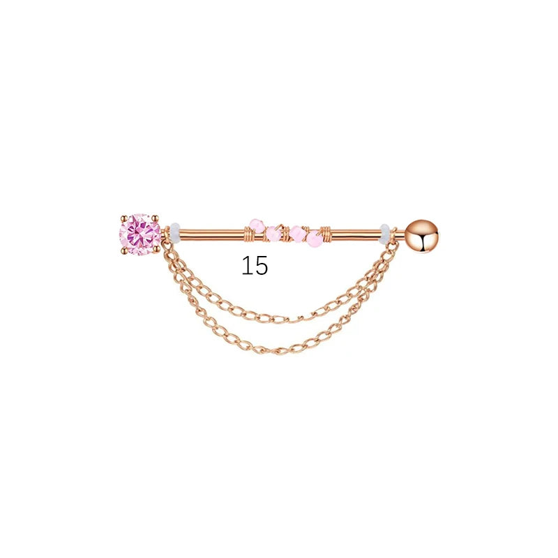 1PCS Stainless Steel dangling Industrial Piercing Barbell 14G Star Industrial Earring Tragus Cartilage Jewelry Industrial Rings