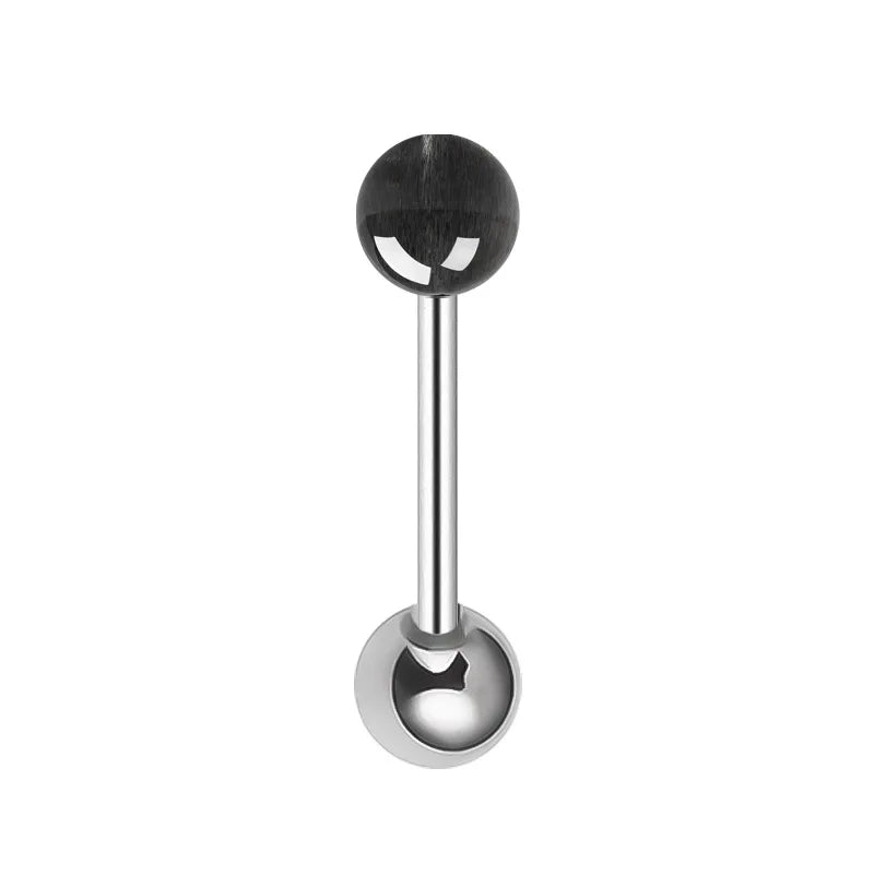 Surgical Steel Tongue Rings for Women Charming Opal Stone Tongue Barbells Piercing Body Jewelry 14g