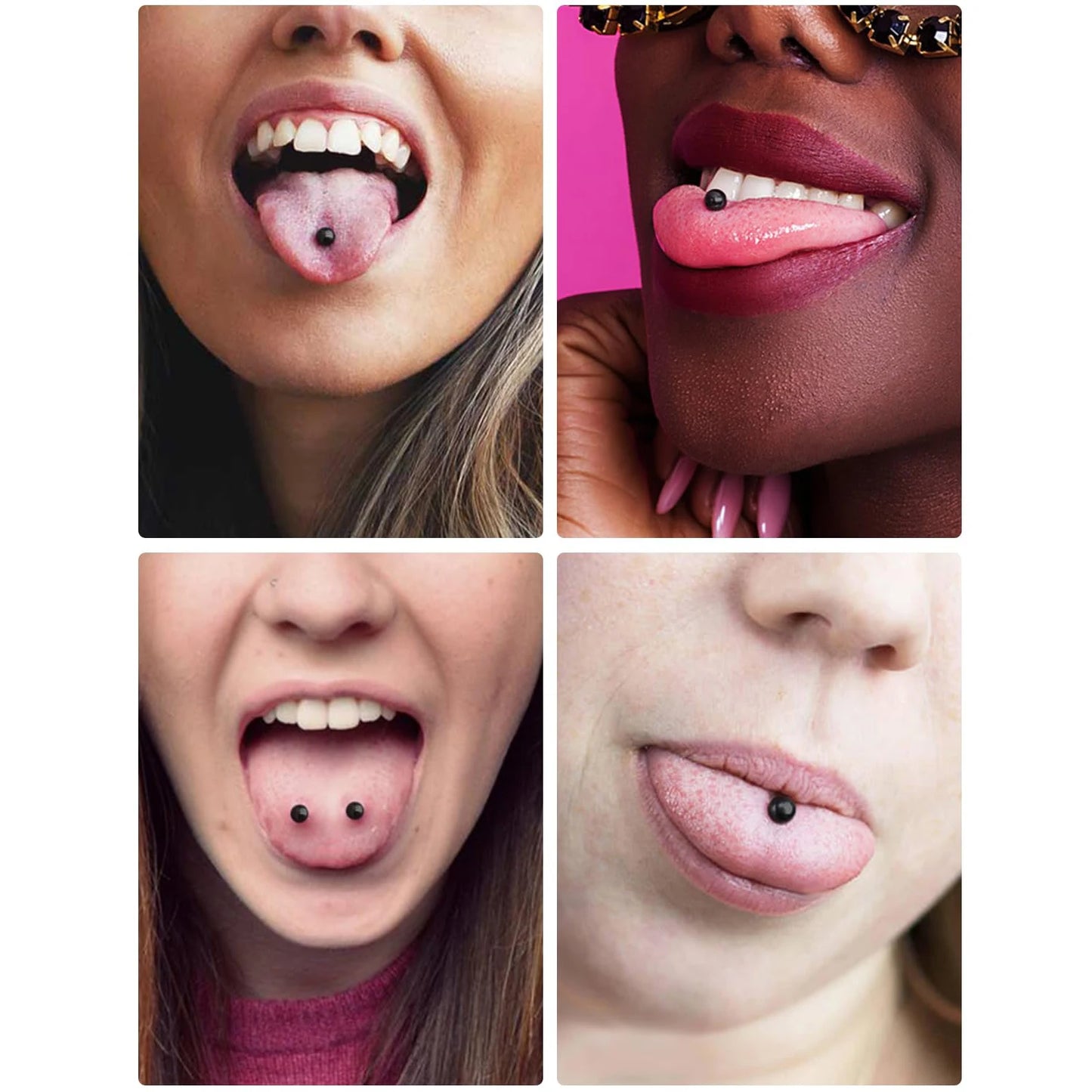 14G 16G Nipple Tongue Rings Stainless Steel Barbells Piercing Jewelry Silvery Black Golden 12mm-18mm Length Ball Size 5MM 6MM