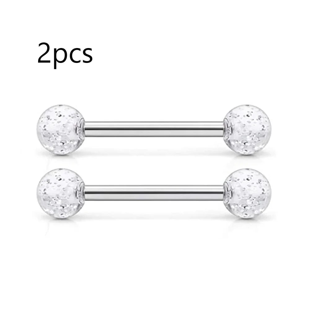 14G Tongue Rings Nipple Rings Surgical Steel Barbell Nipplering Body Piercing Jewelry for Women Men 12MM 14MM 16MM 18MM Bar Leng