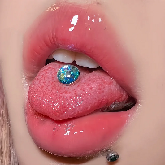 1PC 14G Tongue Rings Surgical Steel Tongue Piercing Jewelry for Women Men Fish Scales Ball Tongue Ring Barbell Piercing