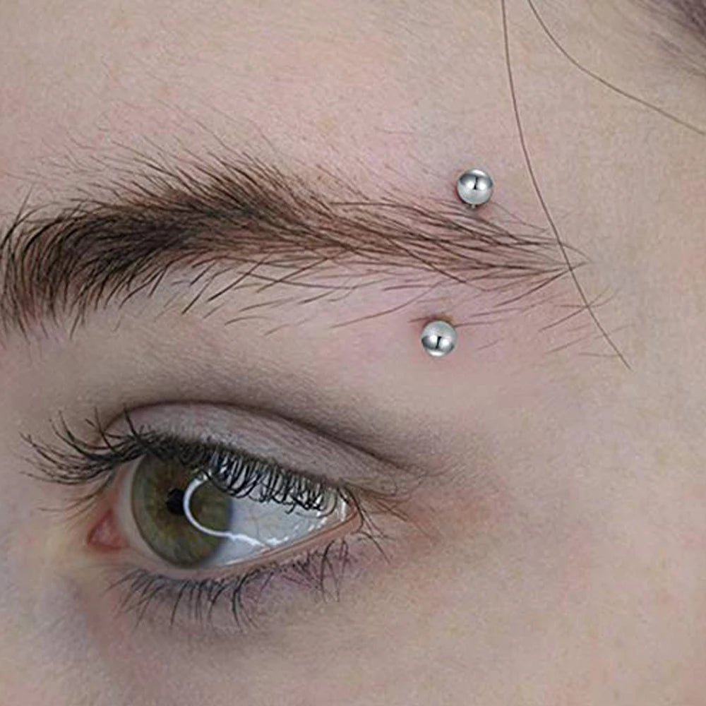 WKOUD Curved Barbell Stainless Steel Snake Eyes Eyebrow Ear Navel Lip Tongue Rings Nipplerings Nipple Ring Body Piercing Jewelry