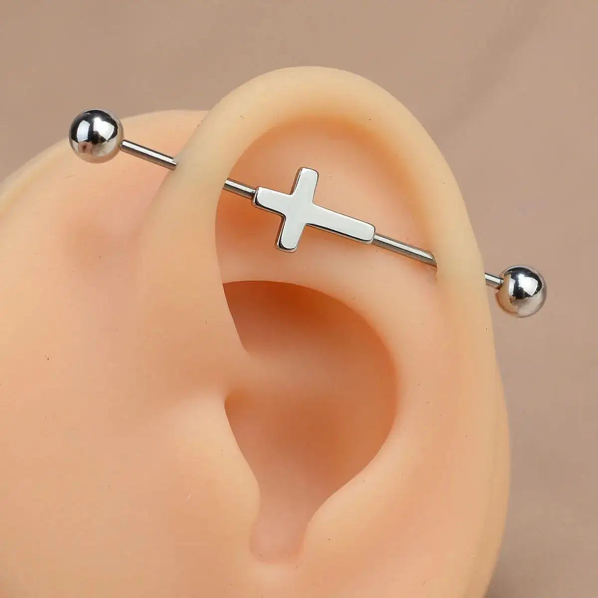 1PC Industrial Piercing Barbells Jewelry Stainless Steel CZ Heart Ball Pearl Cartilage Helix Earring Body Piercing for Women Men