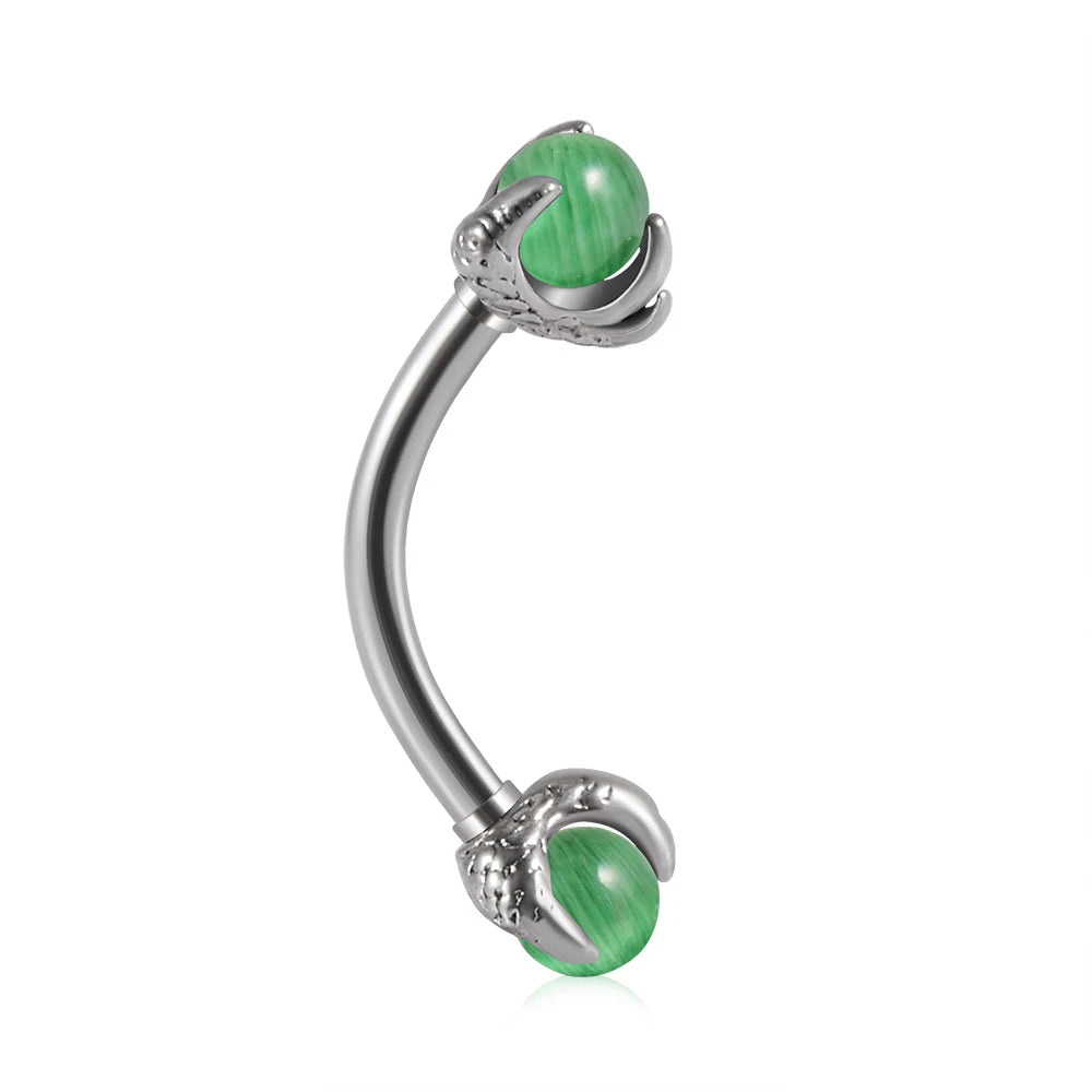 1PC 316L Surgical Steel Stylish sexy Curved Barbell Ring Opal Eyebrow Ear Cartilage Helix Piercings Jewelry 16G Ladies Men