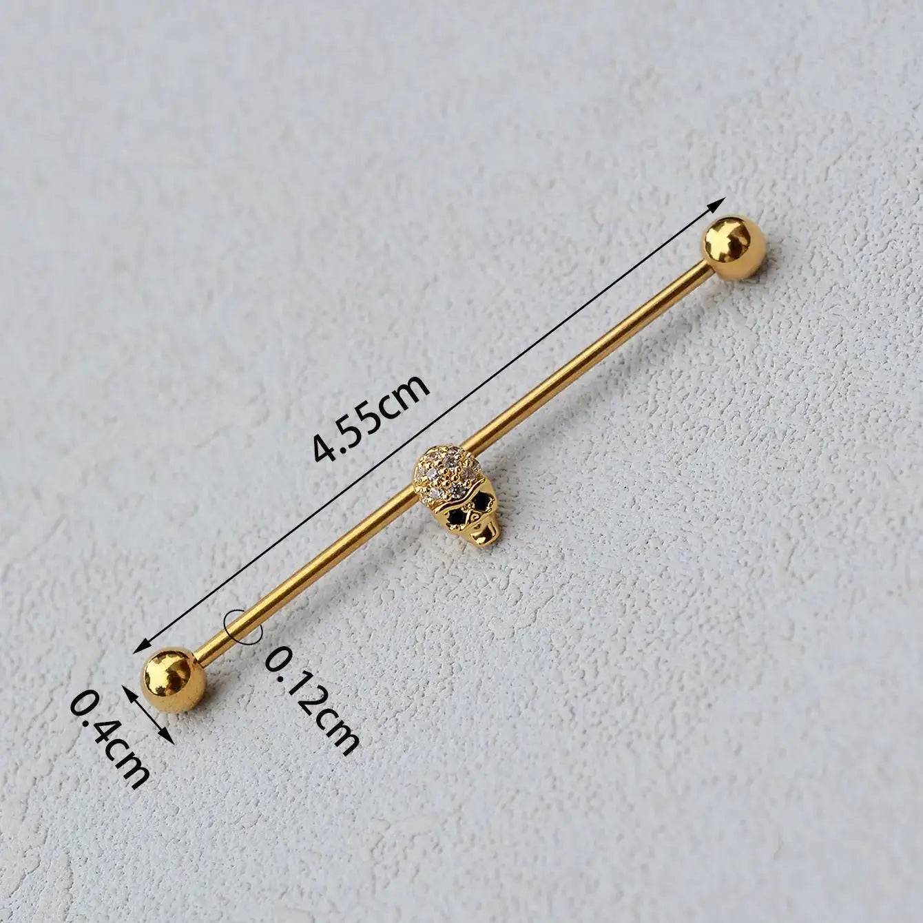 1PC Industrial Piercing Barbells Jewelry Stainless Steel CZ Heart Ball Pearl Cartilage Helix Earring Body Piercing for Women Men