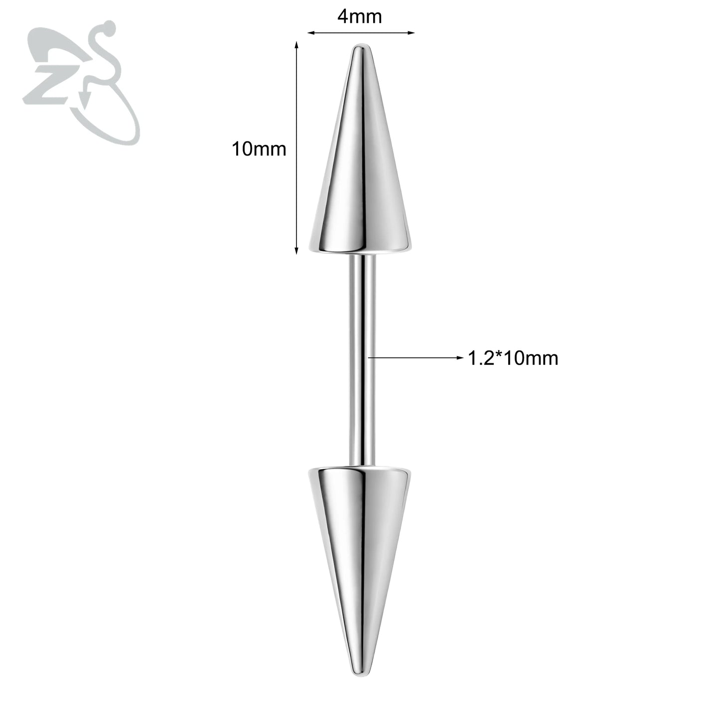 Versatile Black Stainless Steel Long Spike Eyebrow Ring for Any Occasion