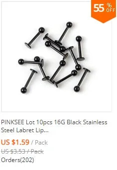 10Pcs Tongue Nipple Rings Ear Plug Rings Bars Barbell Punk Style Body Piercing Jewelry