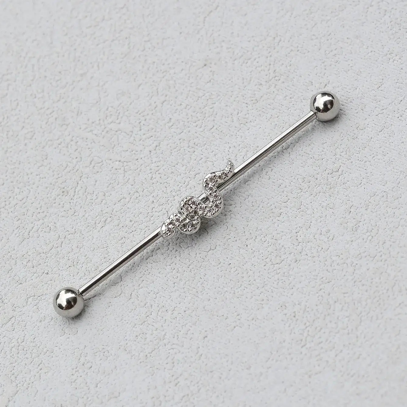 1PC Industrial Piercing Barbells Jewelry Stainless Steel CZ Heart Ball Pearl Cartilage Helix Earring Body Piercing for Women Men