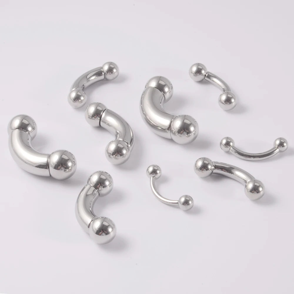 1PC Stainless Steel Straight Barbell Rings Curved Banana Penis Tragus Ear Piercing Male Genital Nipple Bar Fashion Body Piercing