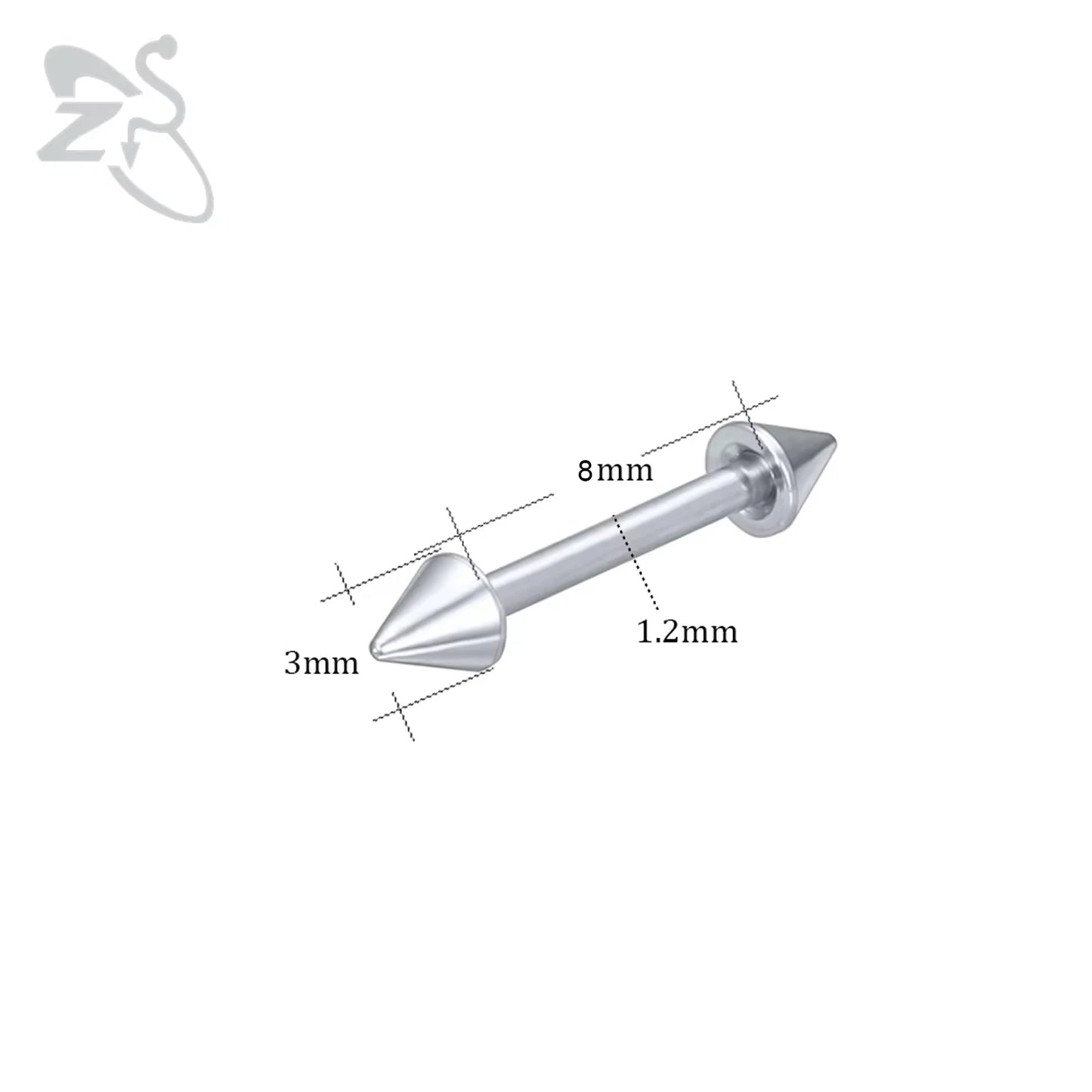 Versatile Black Stainless Steel Long Spike Eyebrow Ring for Any Occasion