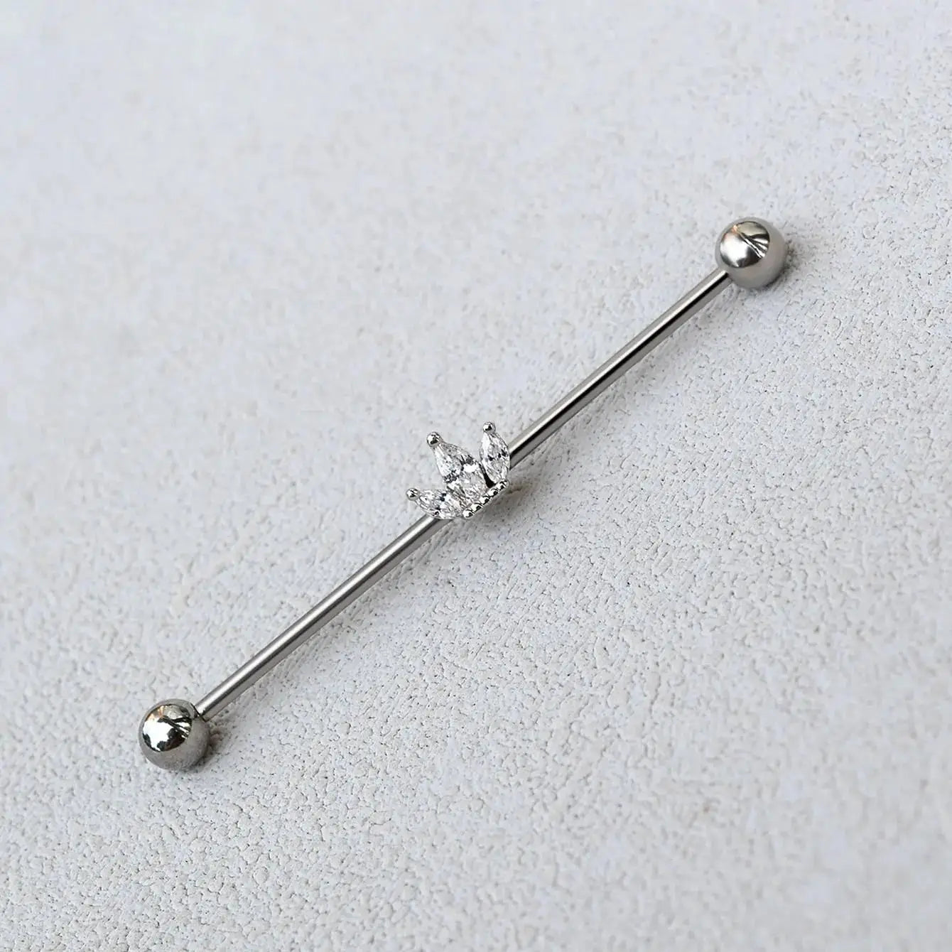 1PC Industrial Piercing Barbells Jewelry Stainless Steel CZ Heart Ball Pearl Cartilage Helix Earring Body Piercing for Women Men