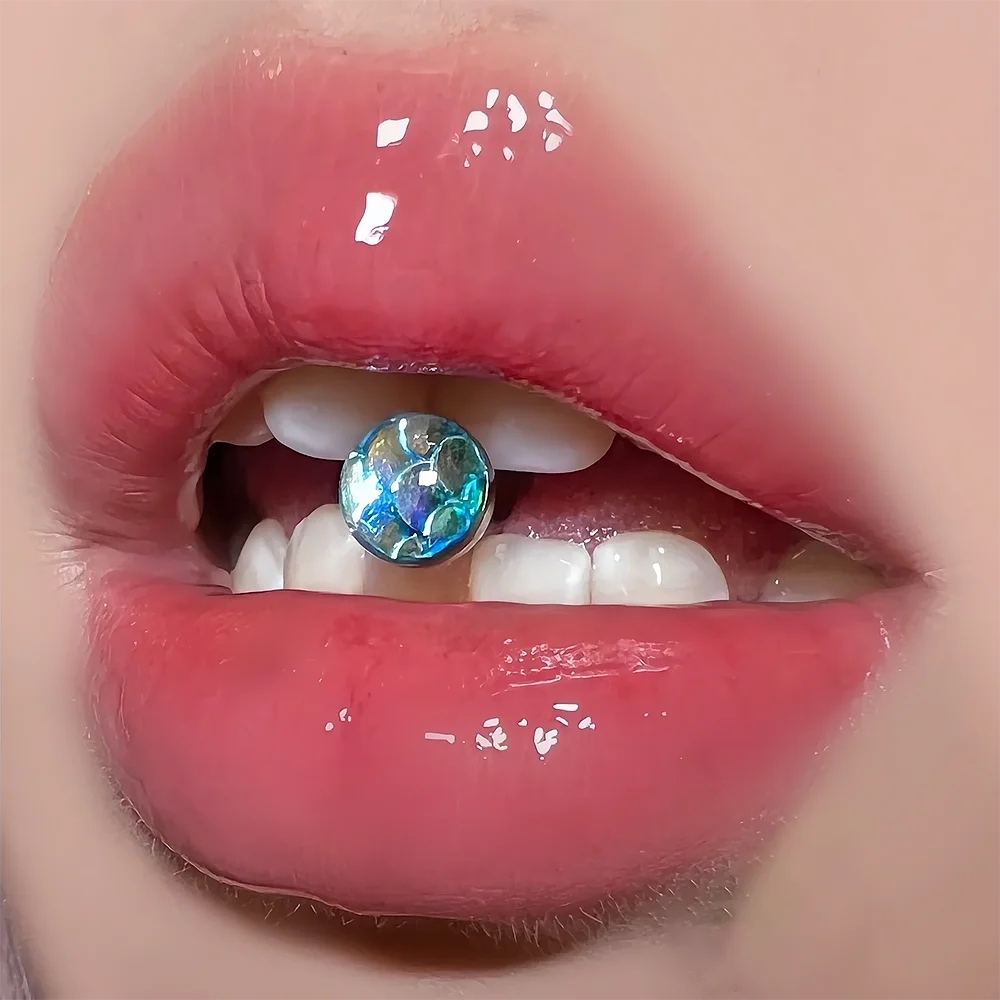 1PC 14G Tongue Rings Surgical Steel Tongue Piercing Jewelry for Women Men Fish Scales Ball Tongue Ring Barbell Piercing