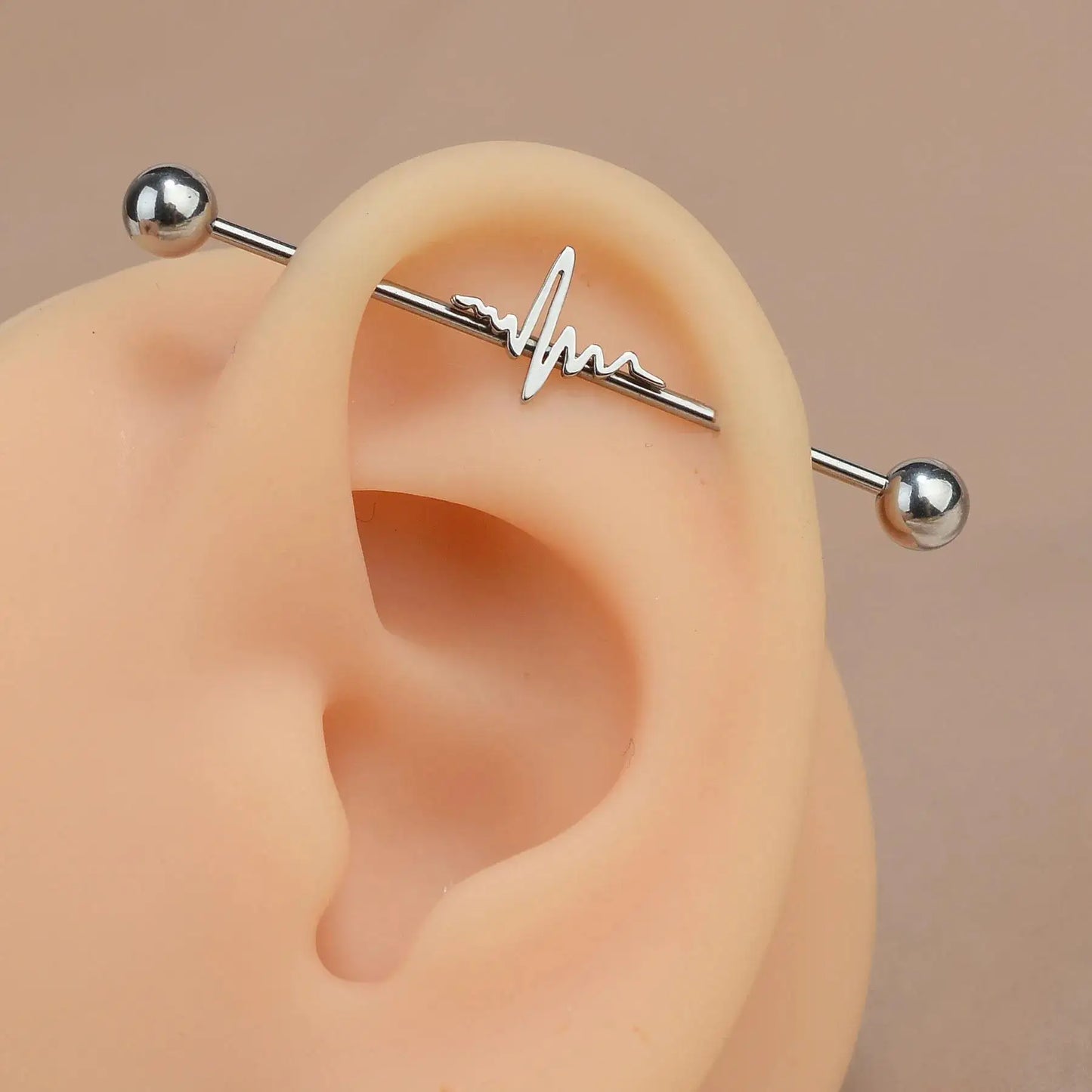 1PC Industrial Piercing Barbells Jewelry Stainless Steel CZ Heart Ball Pearl Cartilage Helix Earring Body Piercing for Women Men