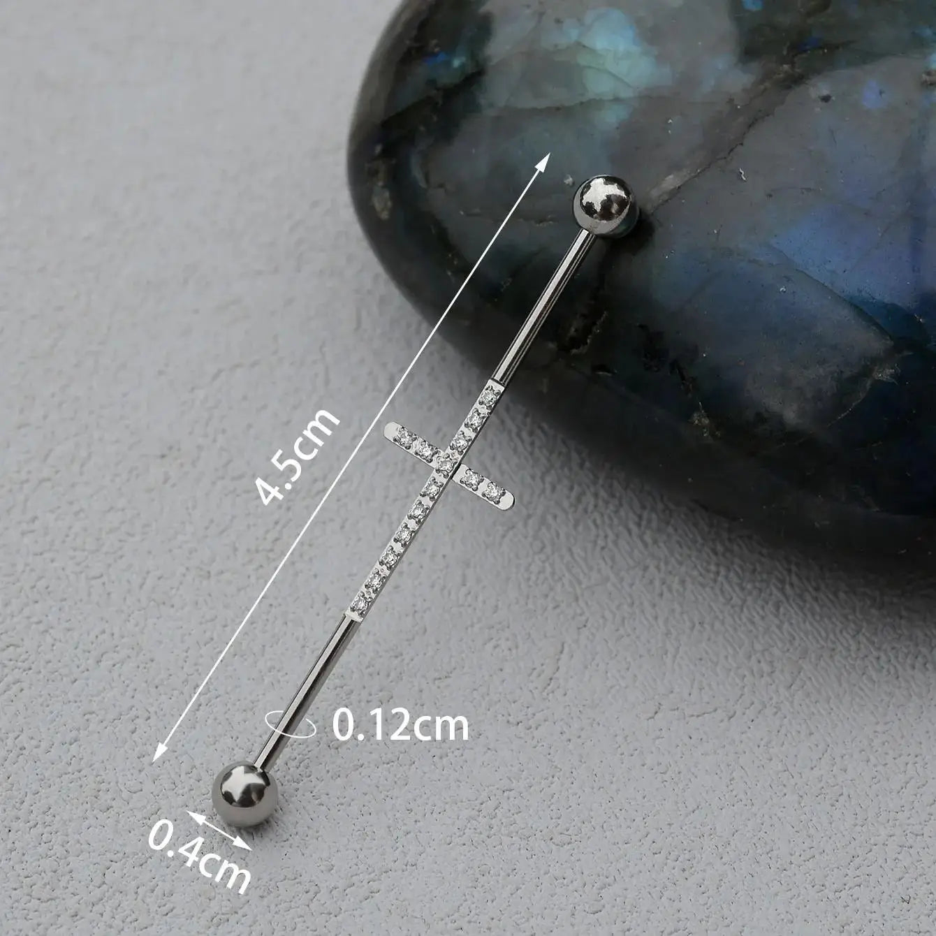 1PC Industrial Piercing Barbells Jewelry Stainless Steel CZ Heart Ball Pearl Cartilage Helix Earring Body Piercing for Women Men