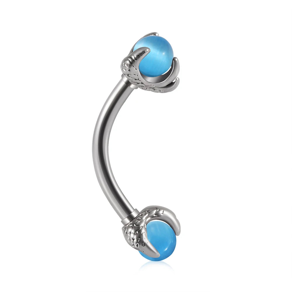 1PC 316L Surgical Steel Stylish sexy Curved Barbell Ring Opal Eyebrow Ear Cartilage Helix Piercings Jewelry 16G Ladies Men
