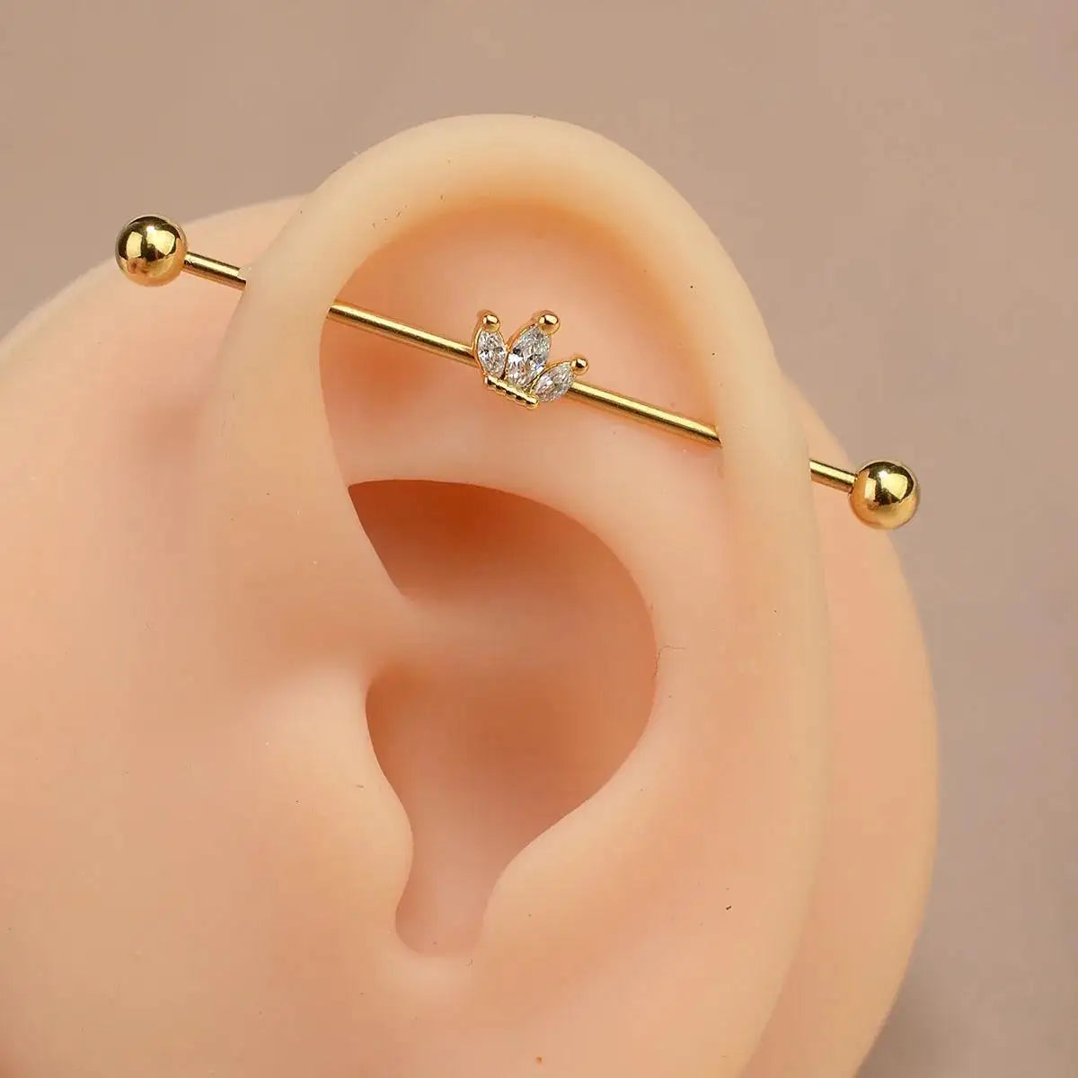 1PC Industrial Piercing Barbells Jewelry Stainless Steel CZ Heart Ball Pearl Cartilage Helix Earring Body Piercing for Women Men