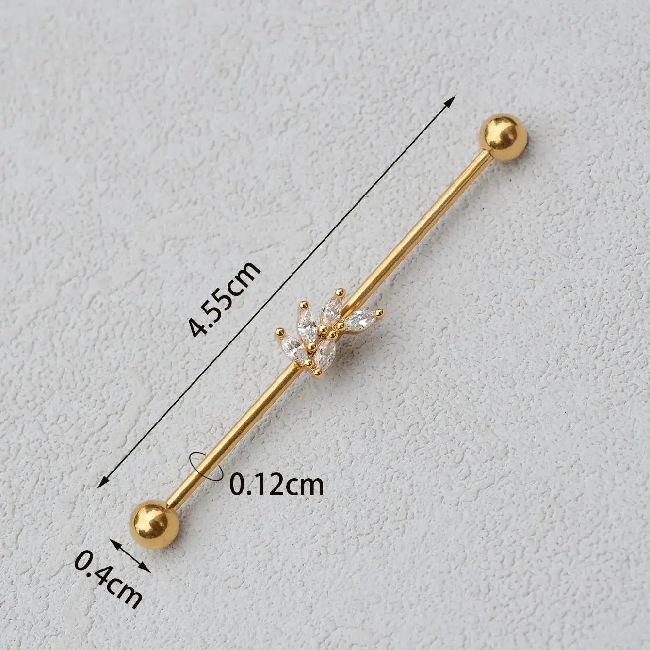 1PC Industrial Piercing Barbells Jewelry Stainless Steel CZ Heart Ball Pearl Cartilage Helix Earring Body Piercing for Women Men