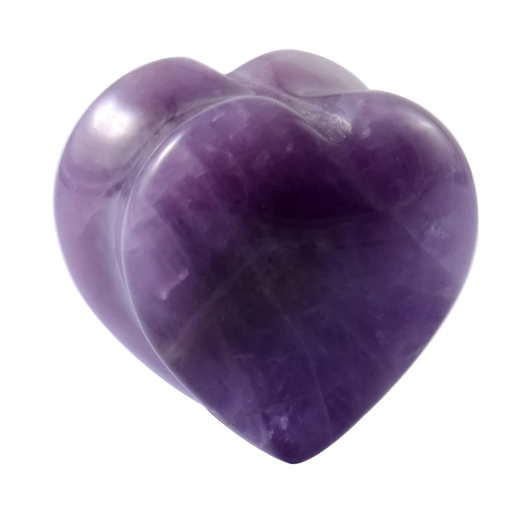 2PCS Heart Ear Plugs Natural Stone Ear Gauge Earring Flesh Tunnel Quartz Obsidian Opal Ears Expander Body Piercing 6-16mm