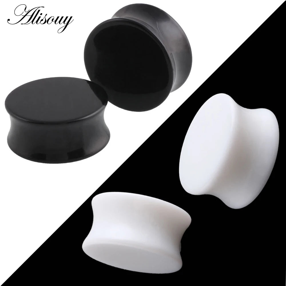 Pair Saddle Acrylic Ear Plugs Tunnels Piercigns Plug Ear Expanders Stretchers Earring Gauges for Men Women Body Jewelry