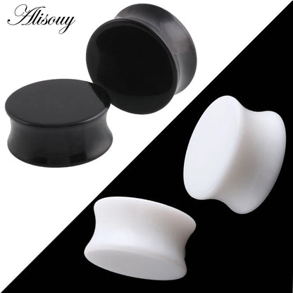 Pair Saddle Acrylic Ear Plugs Tunnels Piercigns Plug Ear Expanders Stretchers Earring Gauges for Men Women Body Jewelry