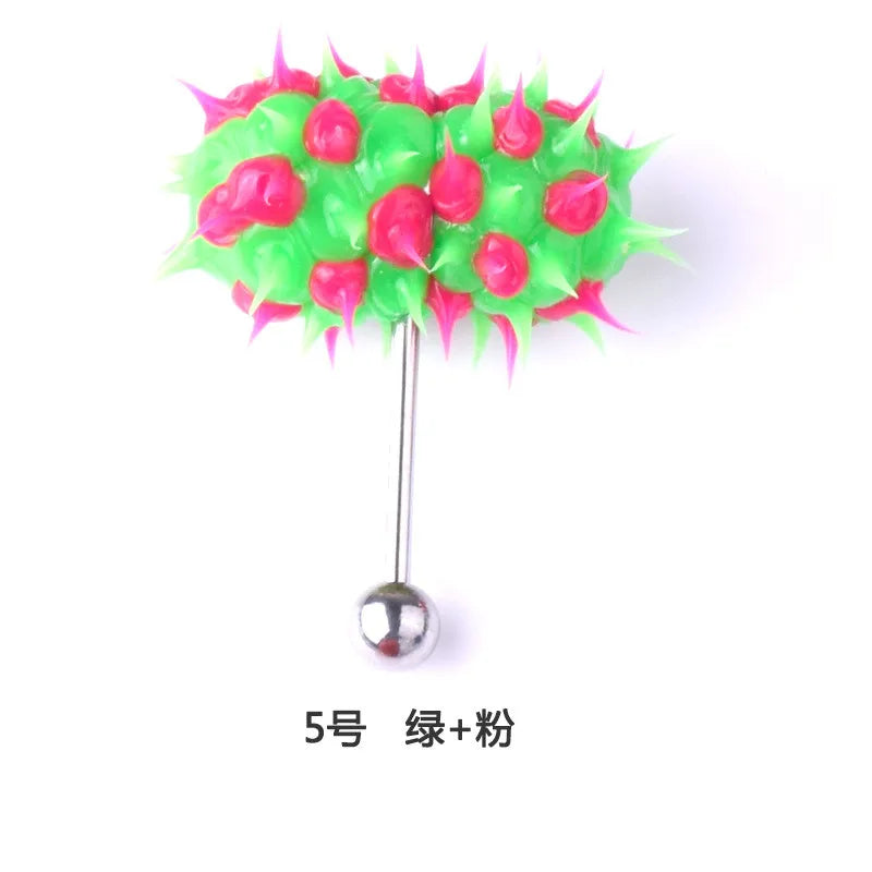 Women Men Tongue Piercing Vibrating Tongue Bar Rubber Stainless Steel Barbell Vibrating Body Piercing Stud Ring Punk Jewelry Hot