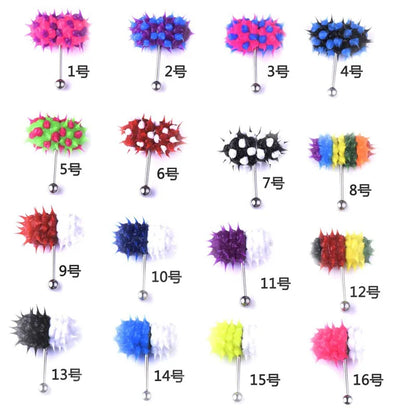 Women Men Tongue Piercing Vibrating Tongue Bar Rubber Stainless Steel Barbell Vibrating Body Piercing Stud Ring Punk Jewelry Hot