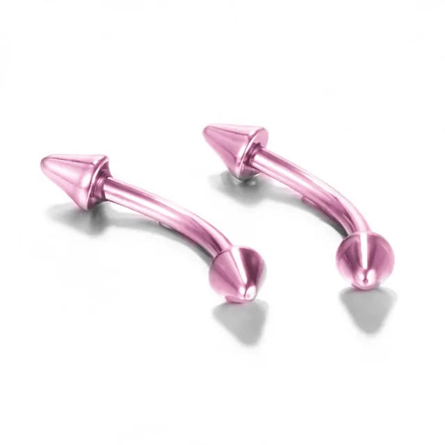 2PC Stainless Steel Eyebrow Piercing Barbell 16G Curved Barbell Piercing Jewelry Tongue Piercing Snake Bite Helix Tragus Earring