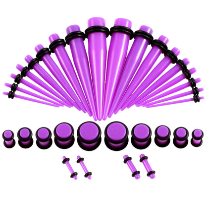 36pcs/lot Acrylic Ear Gauge Taper and Plug Stretching Kits Mixed Color Ear Flesh Tunnel Expansion Body Piercing Jewelry 14G-00G