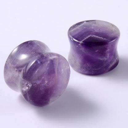 2PCS Heart Ear Plugs Natural Stone Ear Gauge Earring Flesh Tunnel Quartz Obsidian Opal Ears Expander Body Piercing 6-16mm