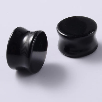 2PCS Heart Ear Plugs Natural Stone Ear Gauge Earring Flesh Tunnel Quartz Obsidian Opal Ears Expander Body Piercing 6-16mm