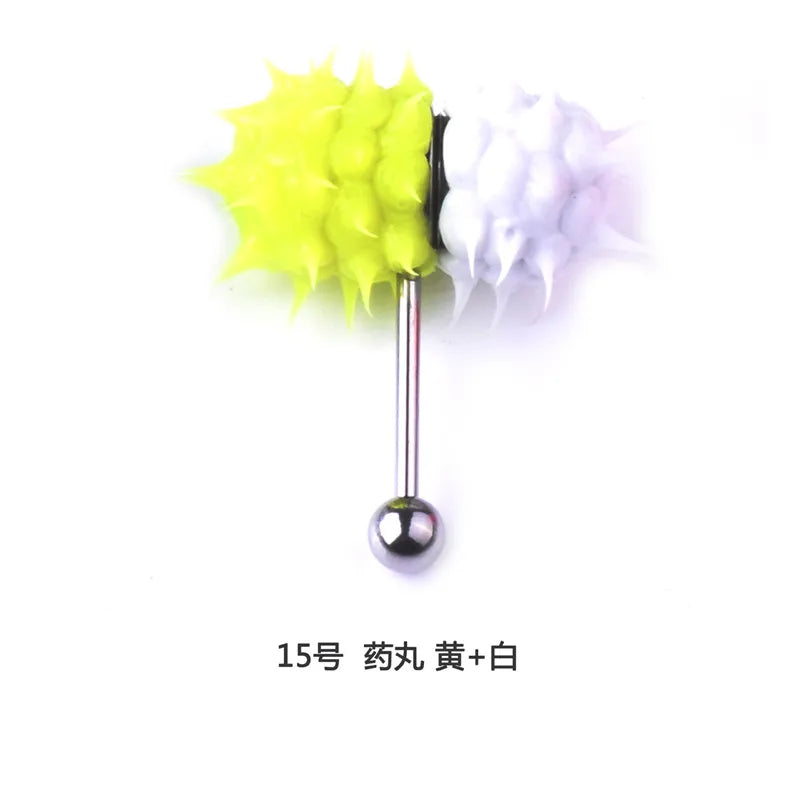 Women Men Tongue Piercing Vibrating Tongue Bar Rubber Stainless Steel Barbell Vibrating Body Piercing Stud Ring Punk Jewelry Hot