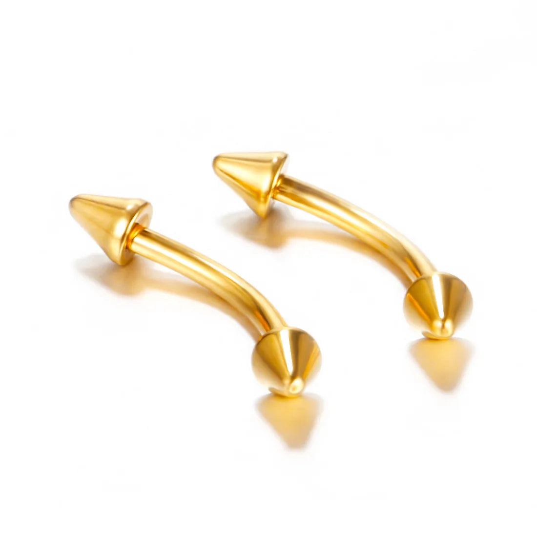 2PC Stainless Steel Eyebrow Piercing Barbell 16G Curved Barbell Piercing Jewelry Tongue Piercing Snake Bite Helix Tragus Earring