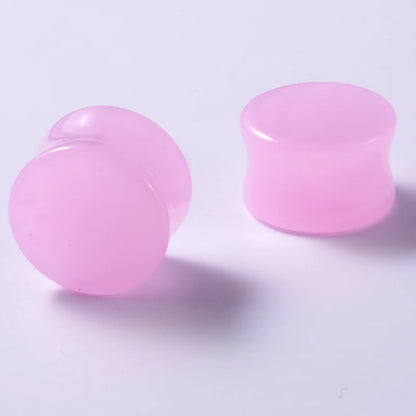 2PCS Heart Ear Plugs Natural Stone Ear Gauge Earring Flesh Tunnel Quartz Obsidian Opal Ears Expander Body Piercing 6-16mm