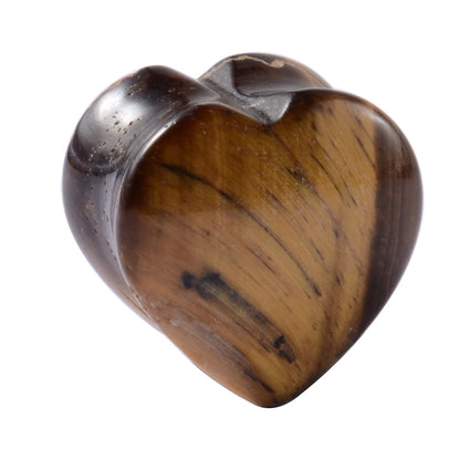 2PCS Heart Ear Plugs Natural Stone Ear Gauge Earring Flesh Tunnel Quartz Obsidian Opal Ears Expander Body Piercing 6-16mm