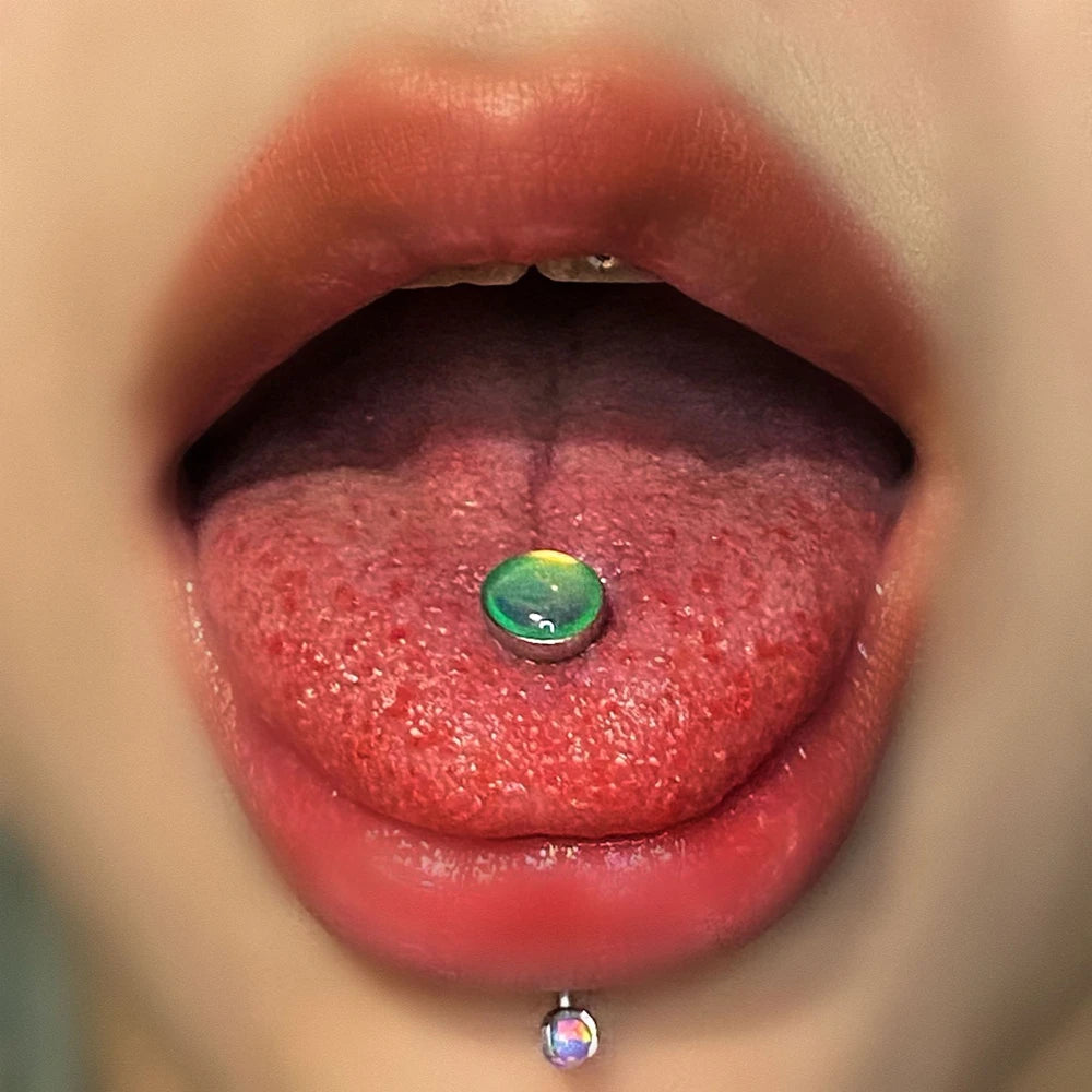 Elegant Titanium Tongue Ring for Women - Versatile and Comfortable Body Jewelry