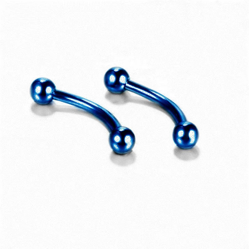 2PC Stainless Steel Eyebrow Piercing Barbell 16G Curved Barbell Piercing Jewelry Tongue Piercing Snake Bite Helix Tragus Earring