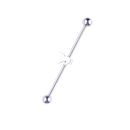 1pcs Rabbit Long Industrial Barbell Earring 316L Stainless Steel Industrial Piercing Body Jewelry пирсинг Bijoux