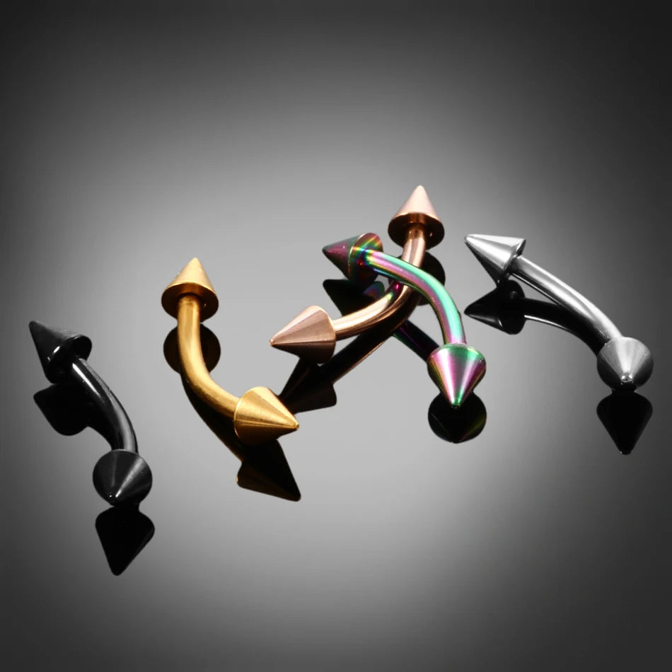 G23 Titanium Epoxy Curved Barbells Eyebrow Rings Piercing Curved Bar Banana Eyebrow Ear Cartilage Tragus Body Piercing Jewelry