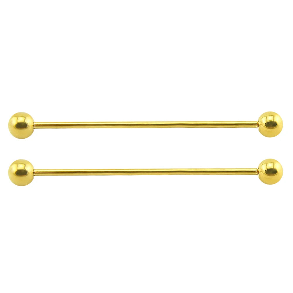 2 Pieces Long Industrial Barbell Fashion 14G/1.6m 50mm Ear Ring Piercing 5 Colors Earrings Piercing Jewelry